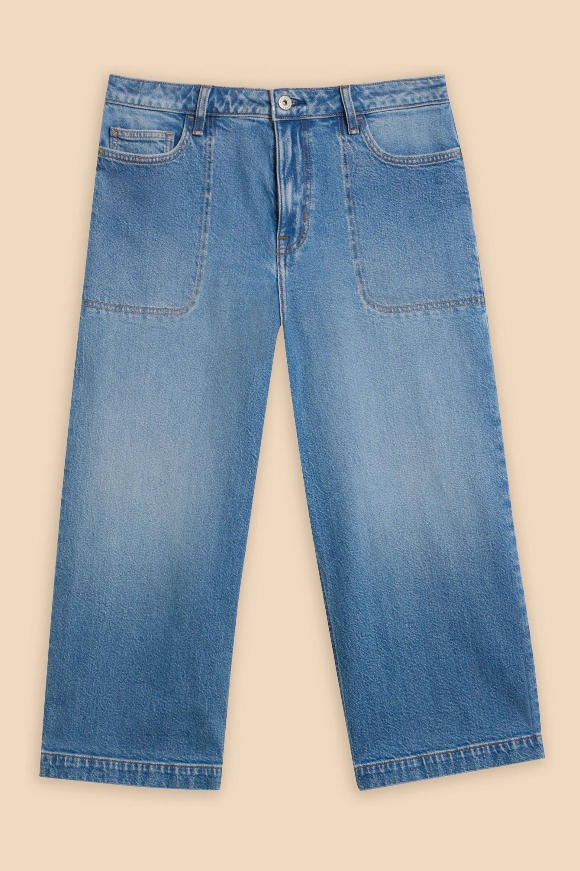 White Stuff Blue Tia Wide Leg Crop Jeans - Image 5 of 7