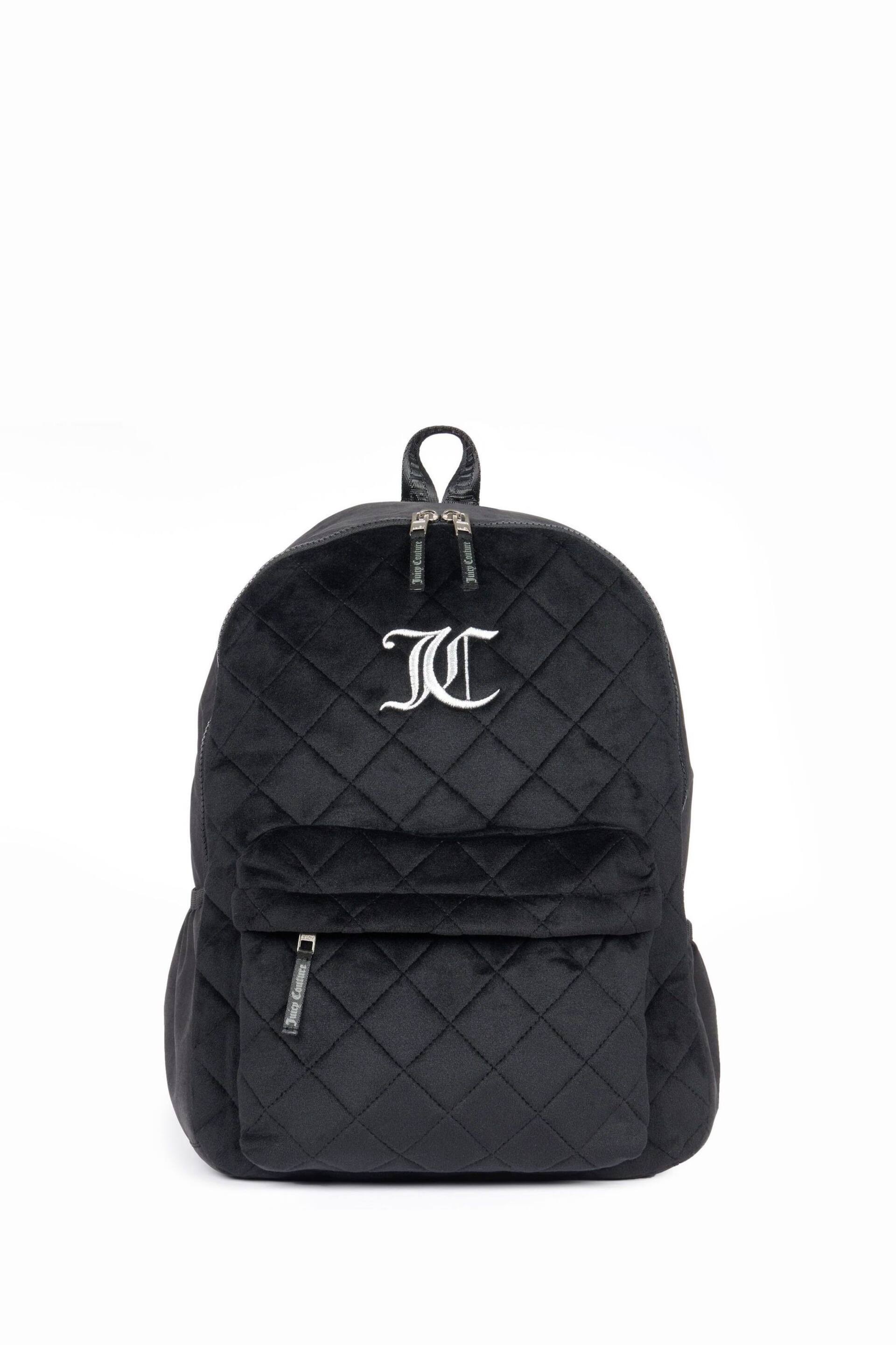 Juicy Couture Girls Quilted Velour Black Backpack - Image 1 of 10