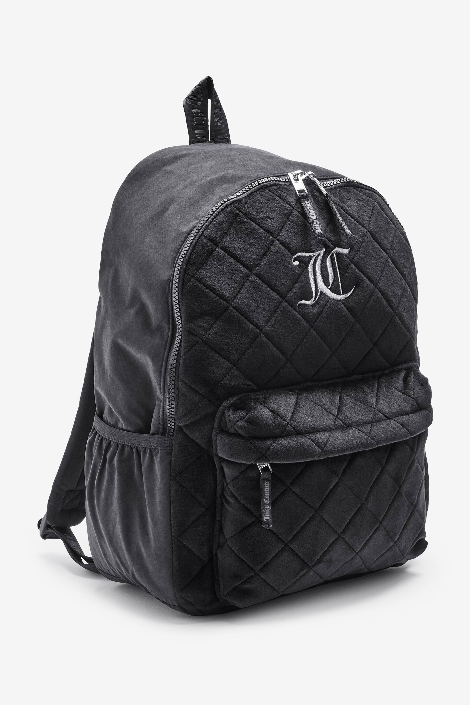 Juicy Couture Girls Quilted Velour Black Backpack - Image 2 of 10