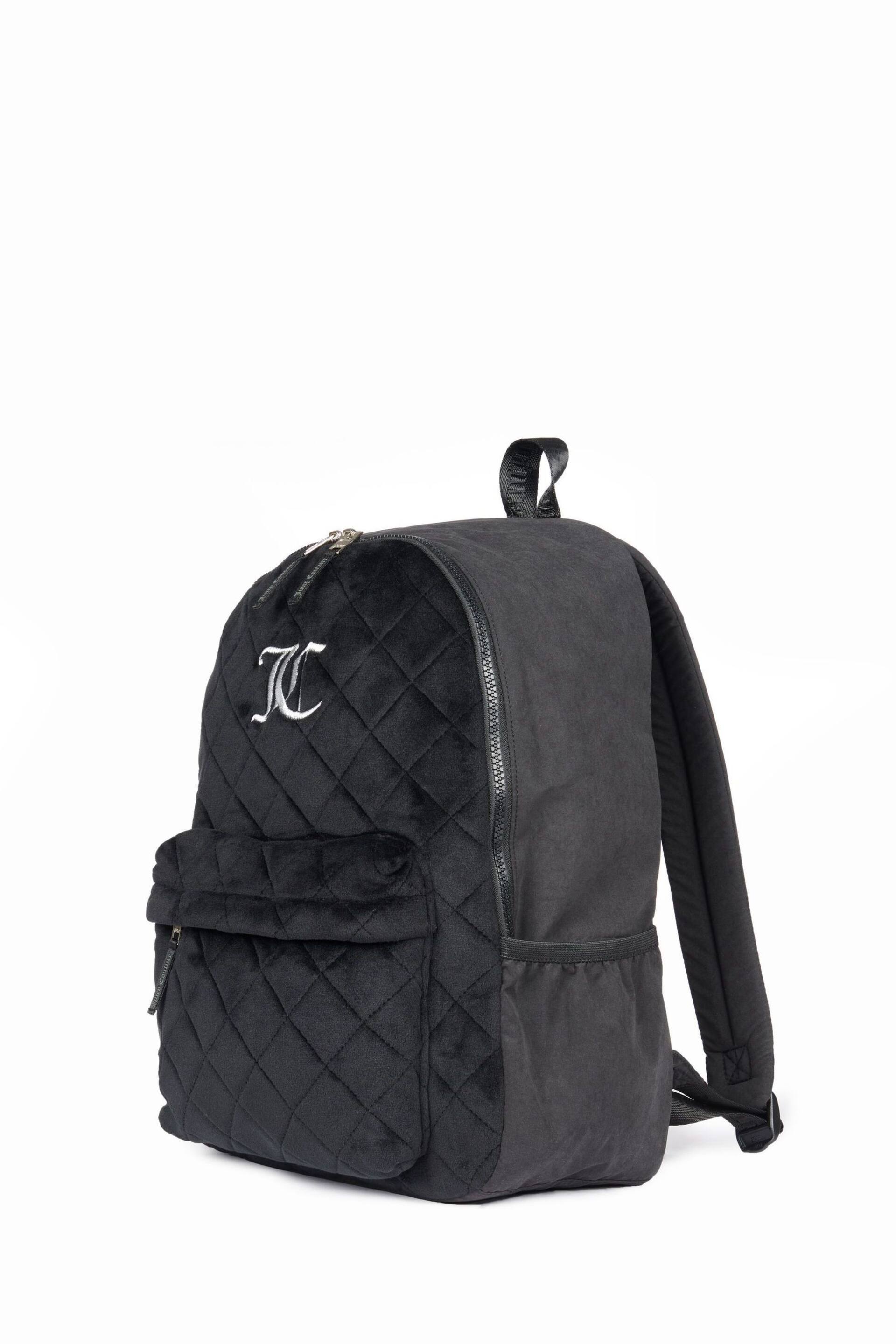 Juicy Couture Girls Quilted Velour Black Backpack - Image 4 of 10