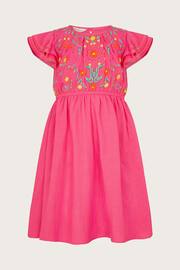 Monsoon Pink Embroidered Skater Dress - Image 1 of 3