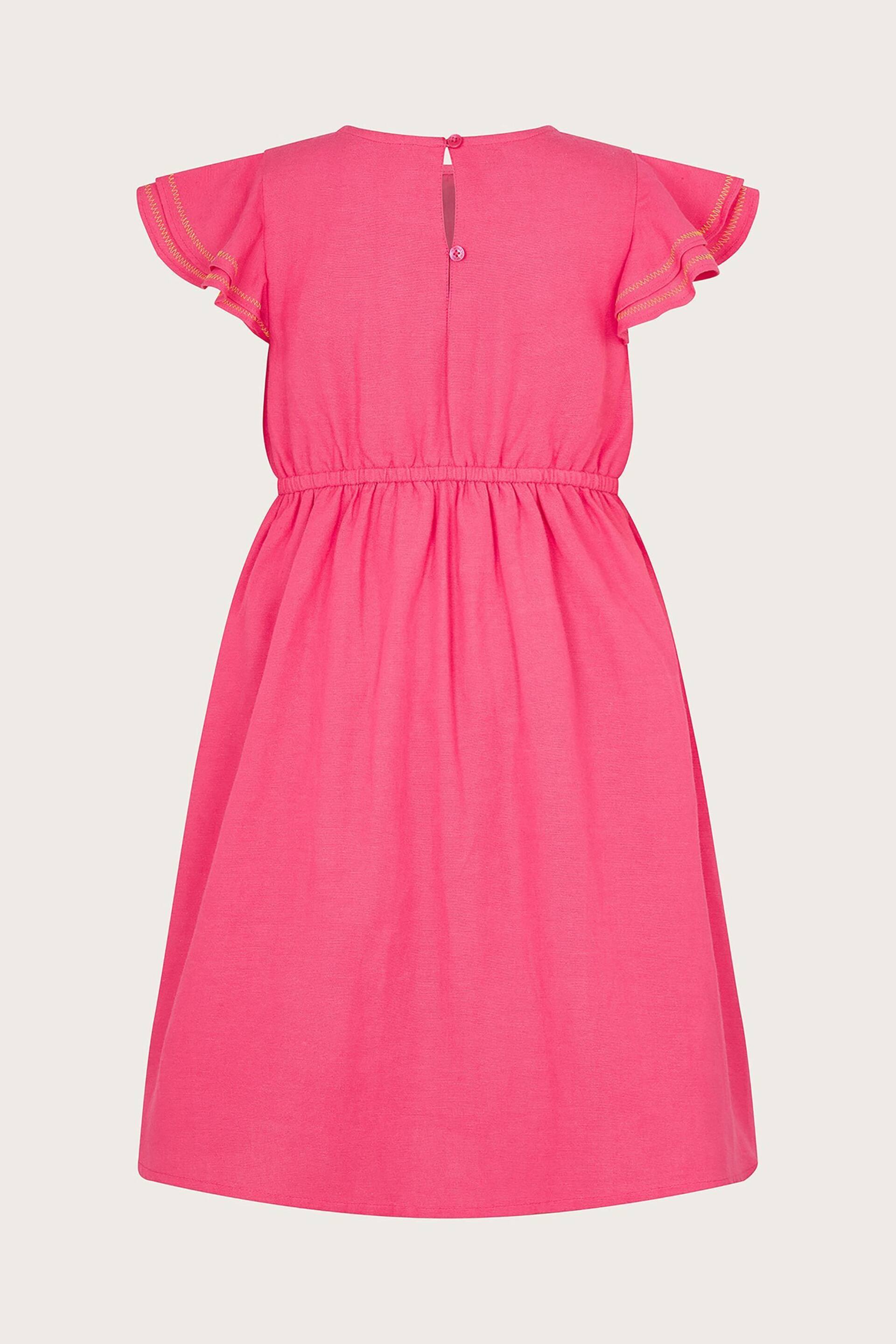 Monsoon Pink Embroidered Skater Dress - Image 2 of 3