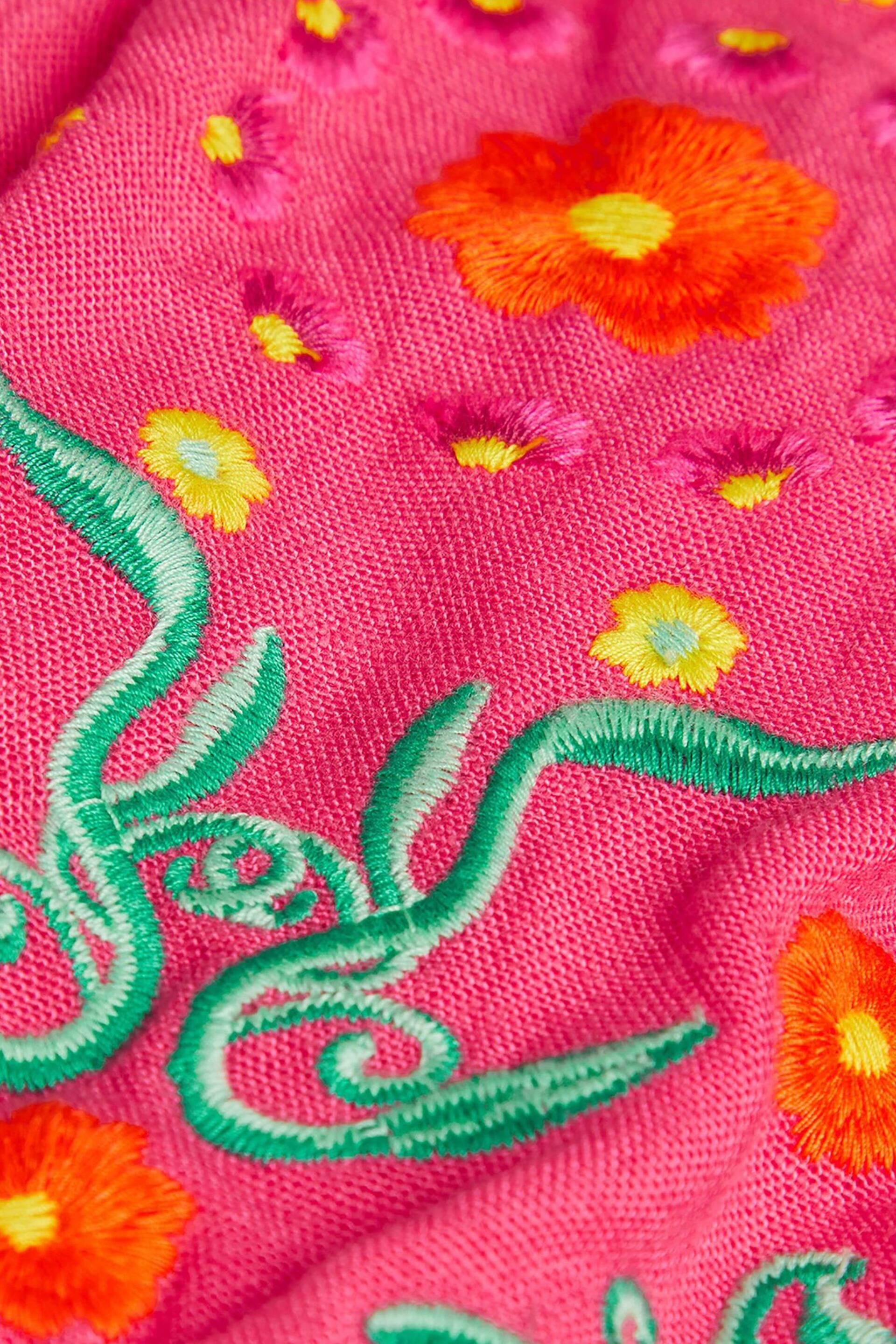 Monsoon Pink Embroidered Skater Dress - Image 3 of 3