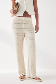 ONLY Cream Wide Leg Crochet Beach Trousers - Image 1 of 5