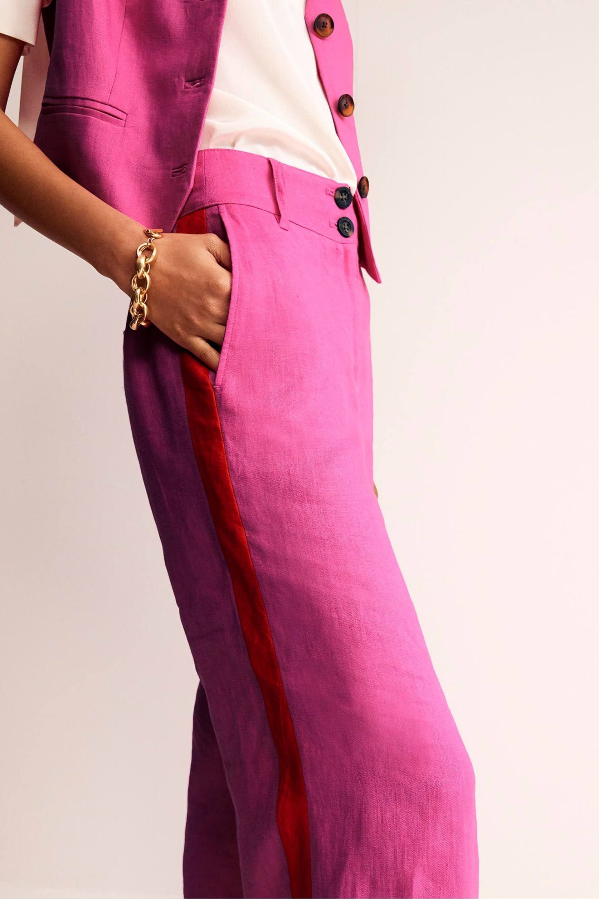 Boden Pink Westbourne Linen Trousers - Image 4 of 5