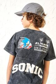 Angel & Rocket Black 100% Cotton Sonic Seam Detail Printed T-Shirt - Image 2 of 5