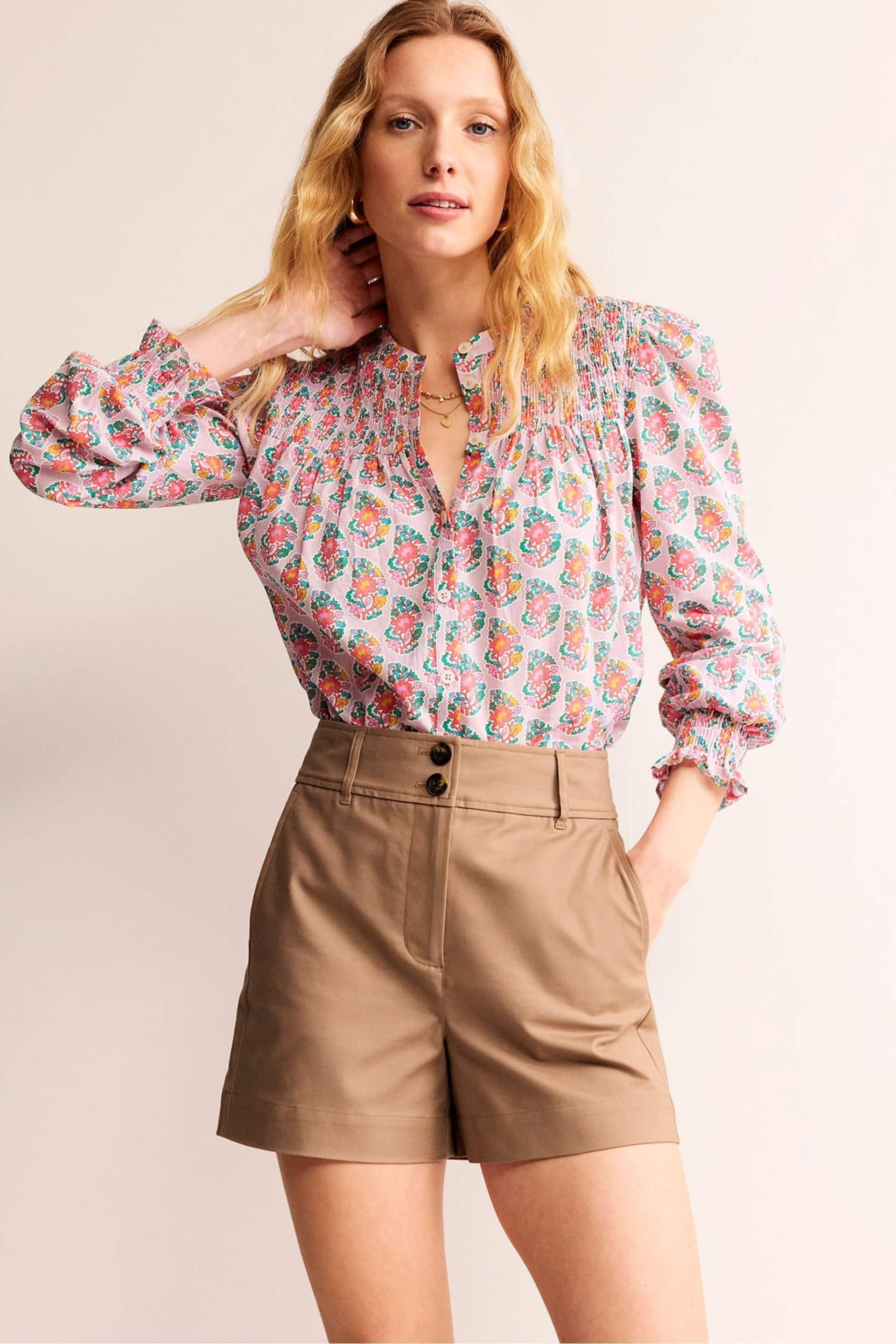 Boden Brown Westbourne Sateen Shorts - Image 1 of 5