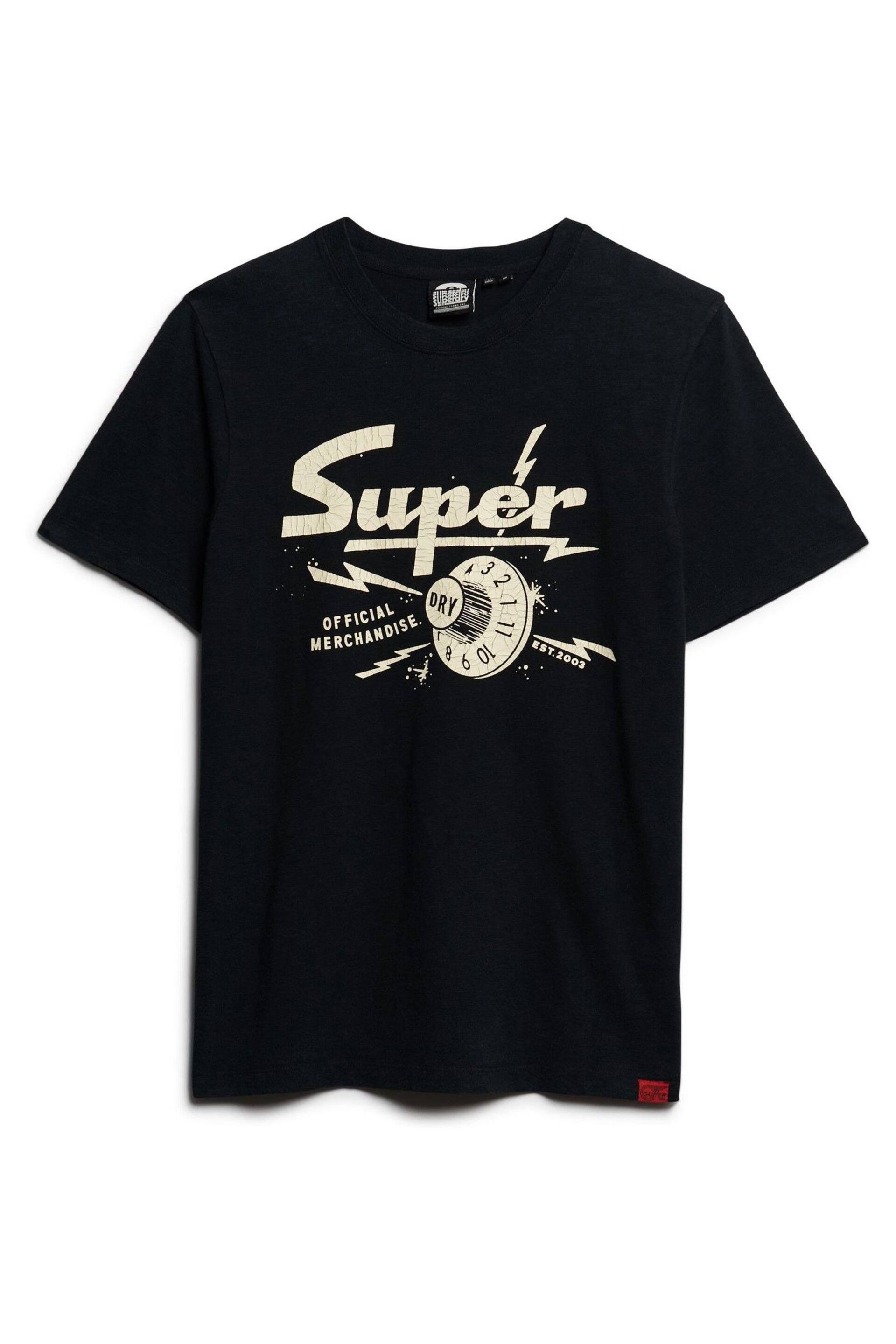 Superdry Black Retro Rocker Graphic T-Shirt - Image 4 of 6