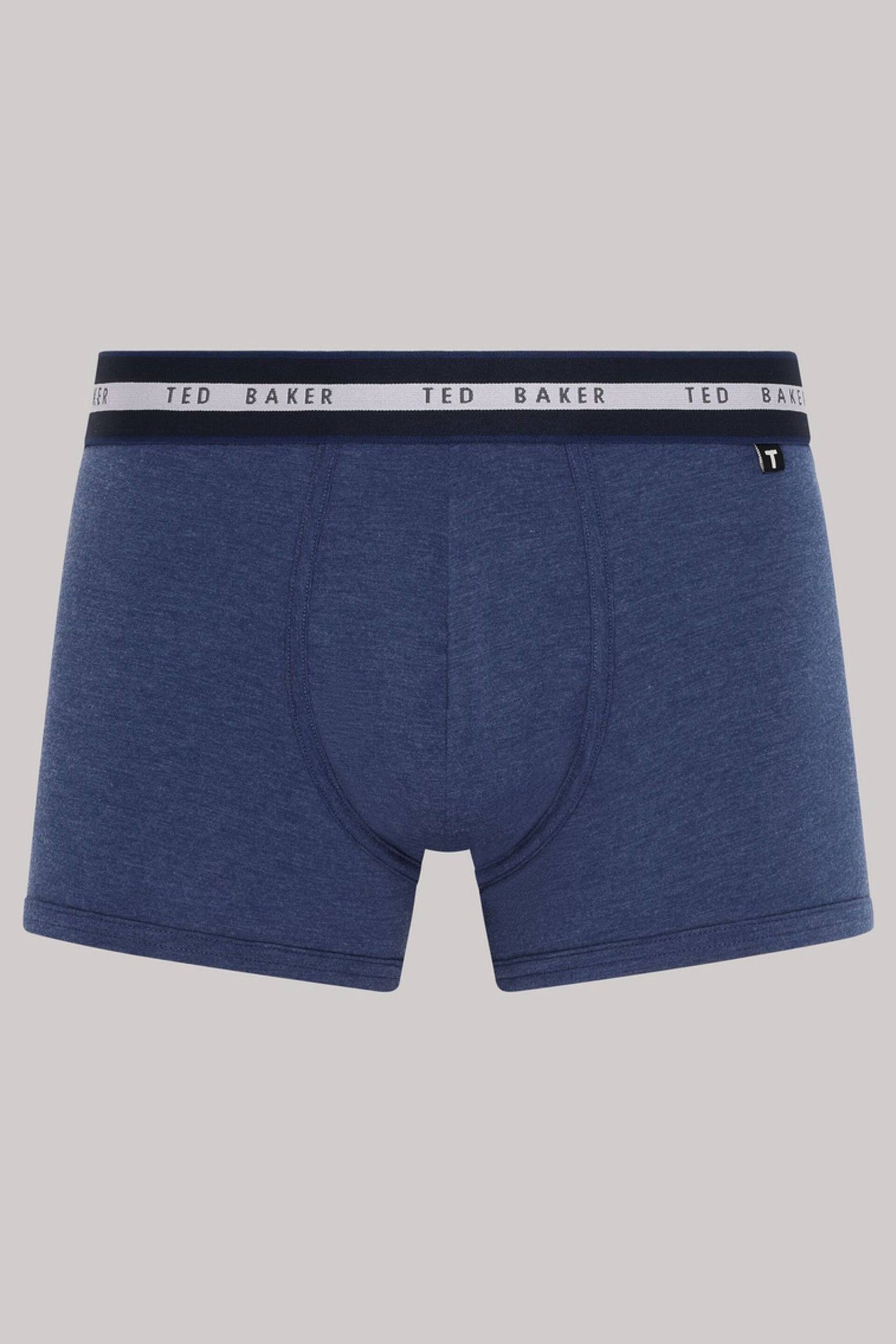 Ted Baker Dark Blue Cotton Trunks 3 Pack - Image 5 of 7