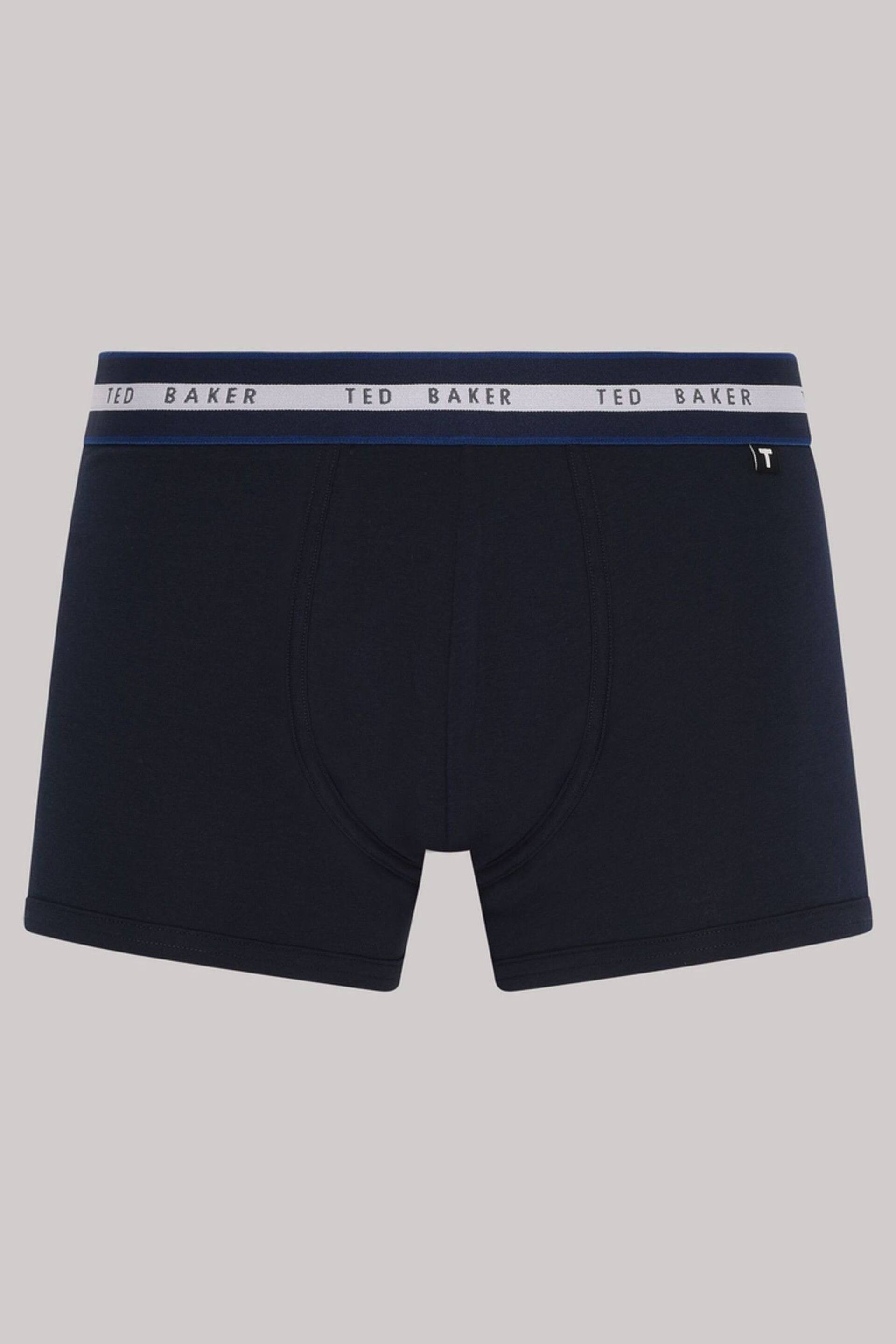 Ted Baker Dark Blue Cotton Trunks 3 Pack - Image 7 of 7