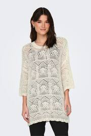 ONLY White Relaxed Fit Crochet Beach Dress - Image 1 of 8