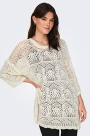 ONLY White Relaxed Fit Crochet Beach Dress - Image 4 of 8