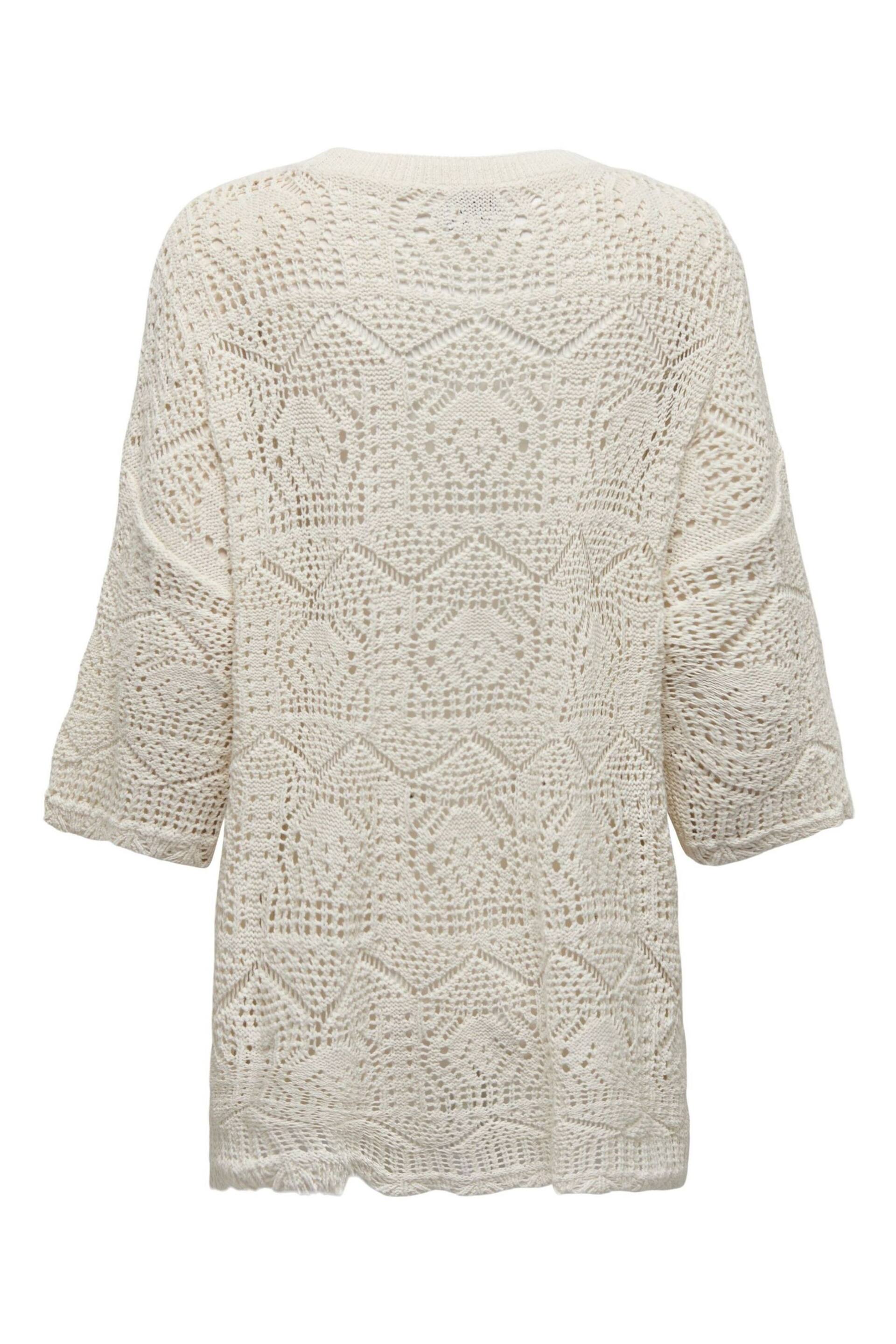 ONLY White Relaxed Fit Crochet Beach Dress - Image 6 of 8