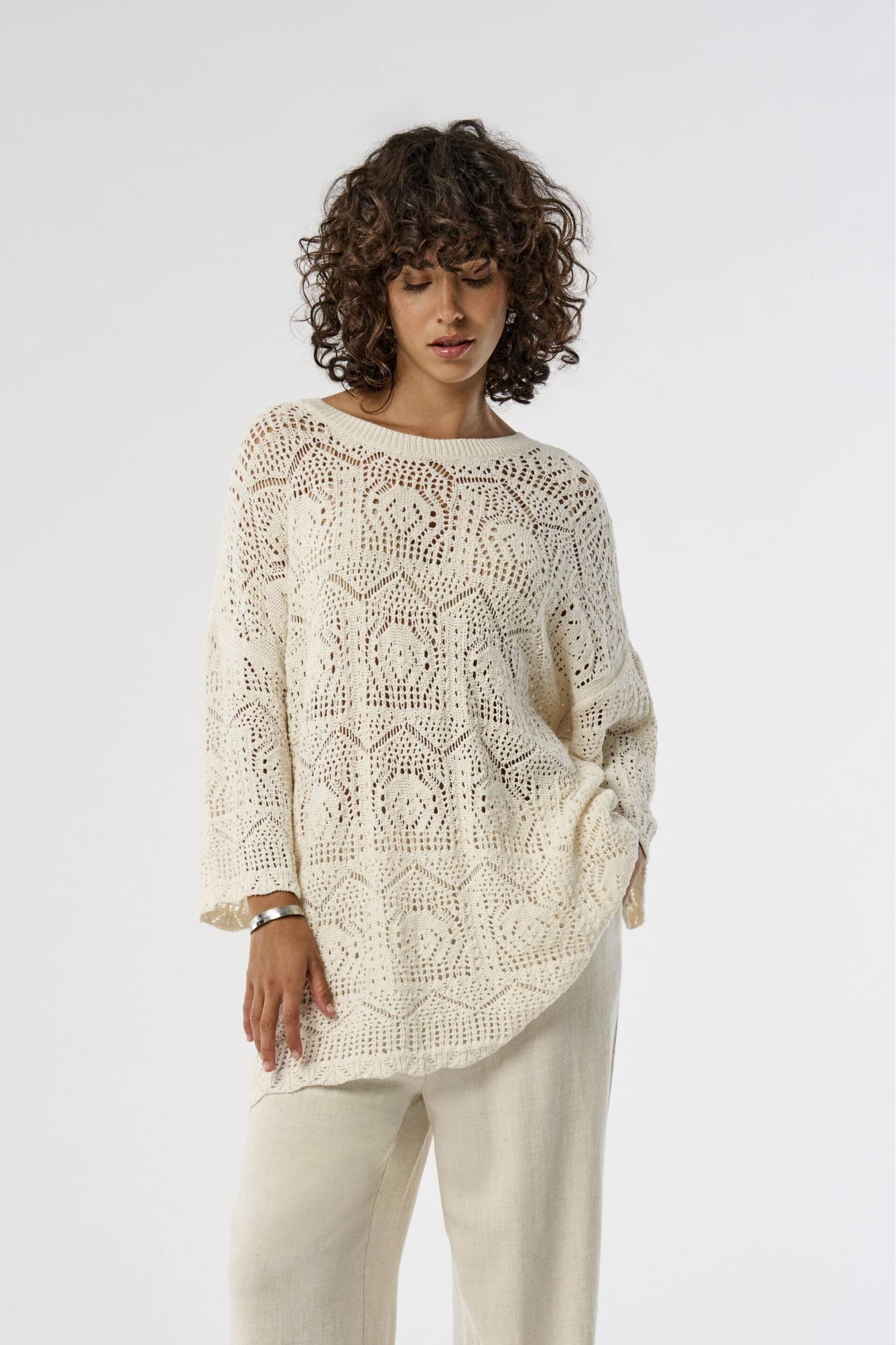 ONLY White Relaxed Fit Crochet Beach Dress - Image 7 of 8