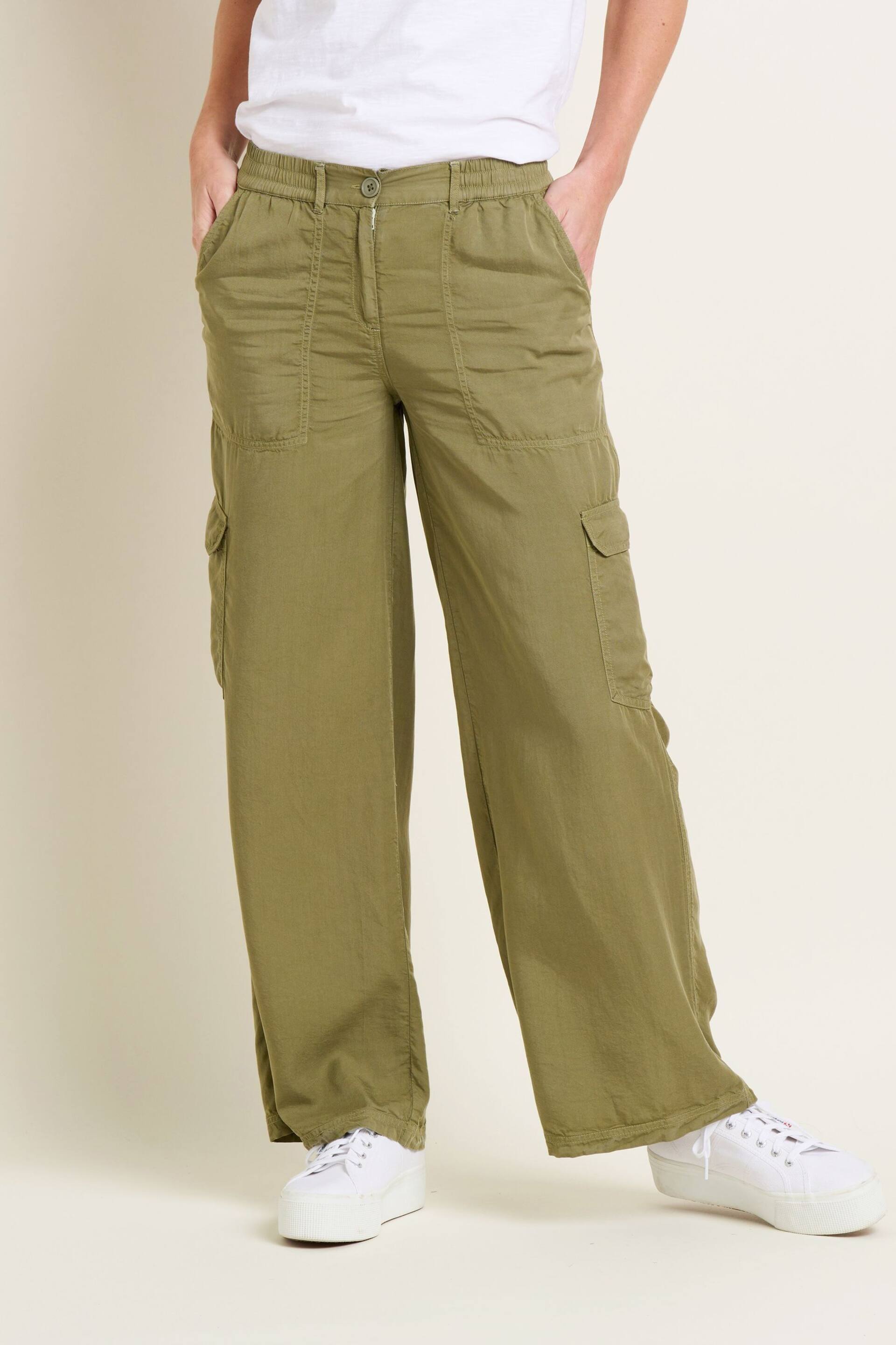 Brakeburn Green Wide Leg Side Pocket Trousers - Image 1 of 4