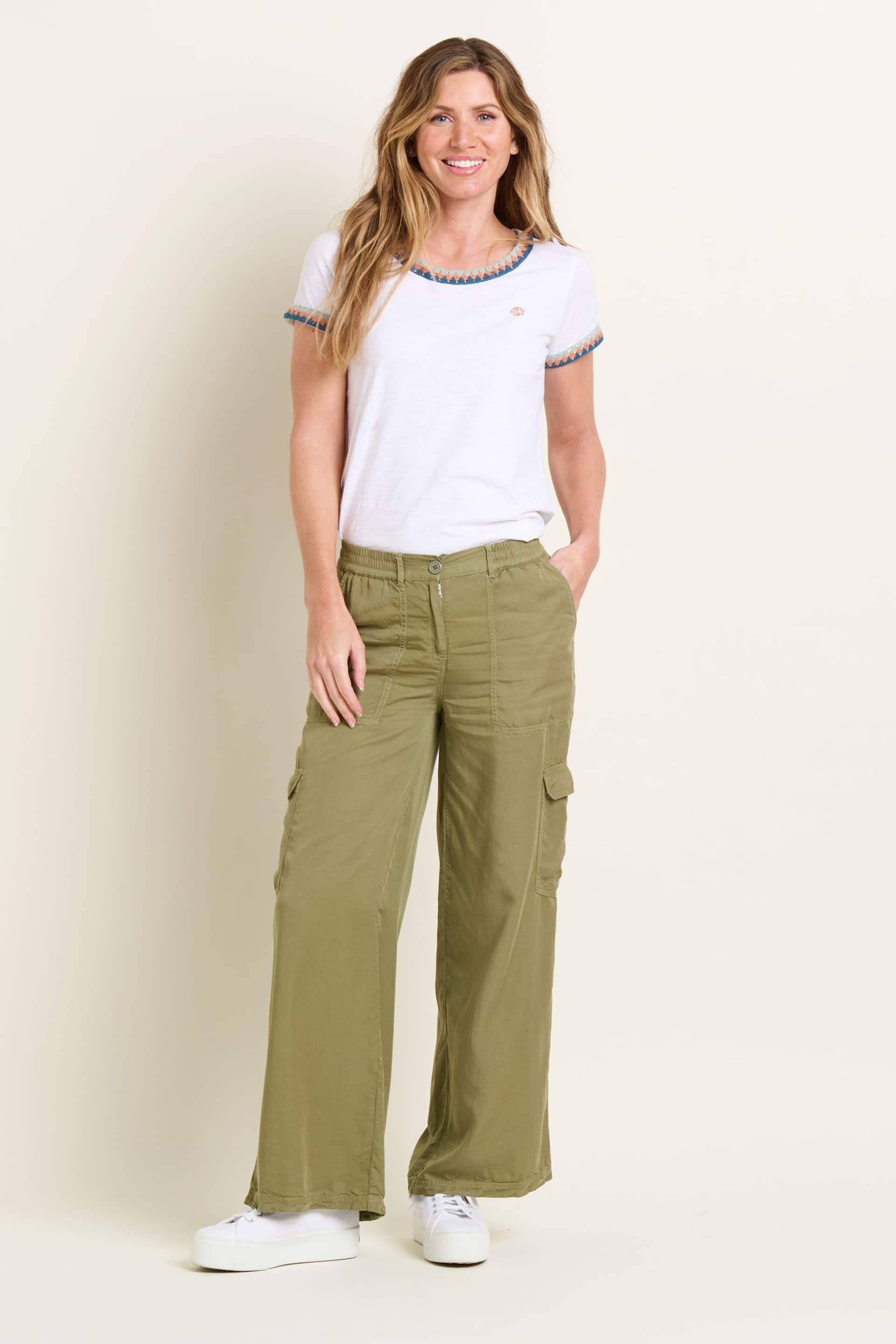 Brakeburn Green Wide Leg Side Pocket Trousers - Image 4 of 4