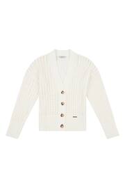 U.S. Polo Assn. Womens Pointelle White Cardigan - Image 2 of 4