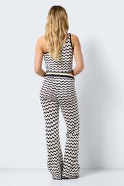 NOISY MAY Black Crochet Stripe Wide Leg Holiday Trousers - Image 3 of 5