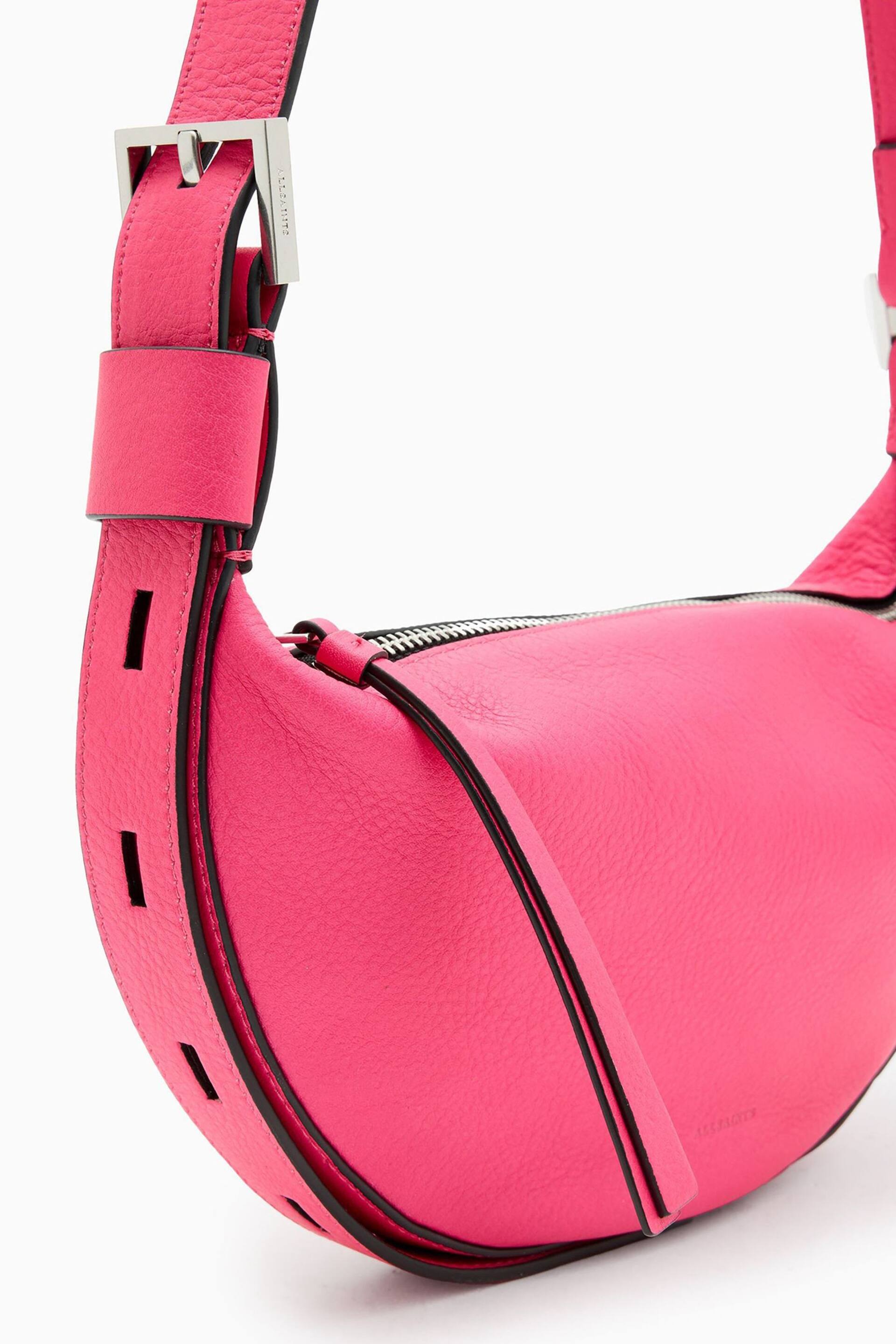 AllSaints Pink Half Moon Cross-Body Bag - Image 5 of 6