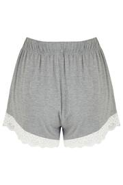 Pour Moi Light Grey Sofa Loves Lace Soft Jersey Shorts - Image 5 of 5