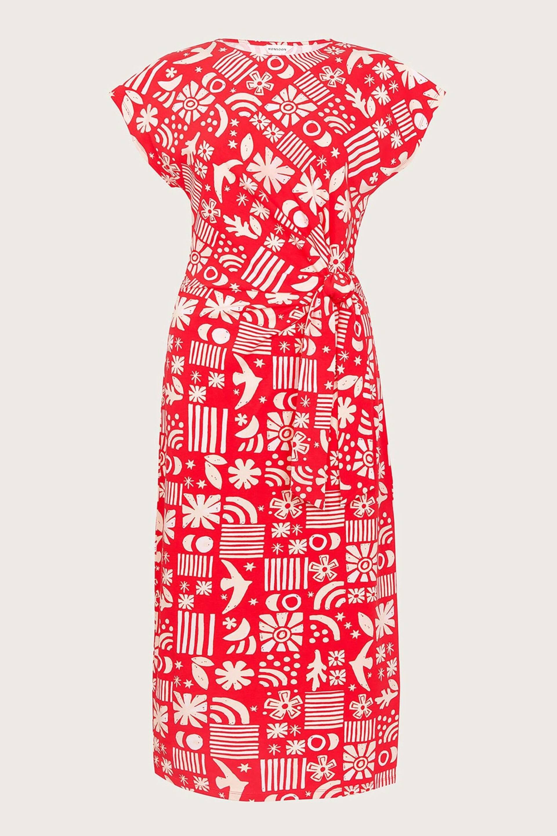 Monsoon Red Dario Side Tie Dress - Image 5 of 5