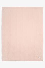 The Little Tailor Pink Cotton Pointelle Knitted Blanket - Image 3 of 5