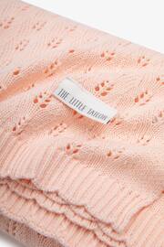 The Little Tailor Pink Cotton Pointelle Knitted Blanket - Image 4 of 5