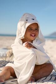 Polarn O Pyret Organic Cotton Hooded White Towel - Image 1 of 3
