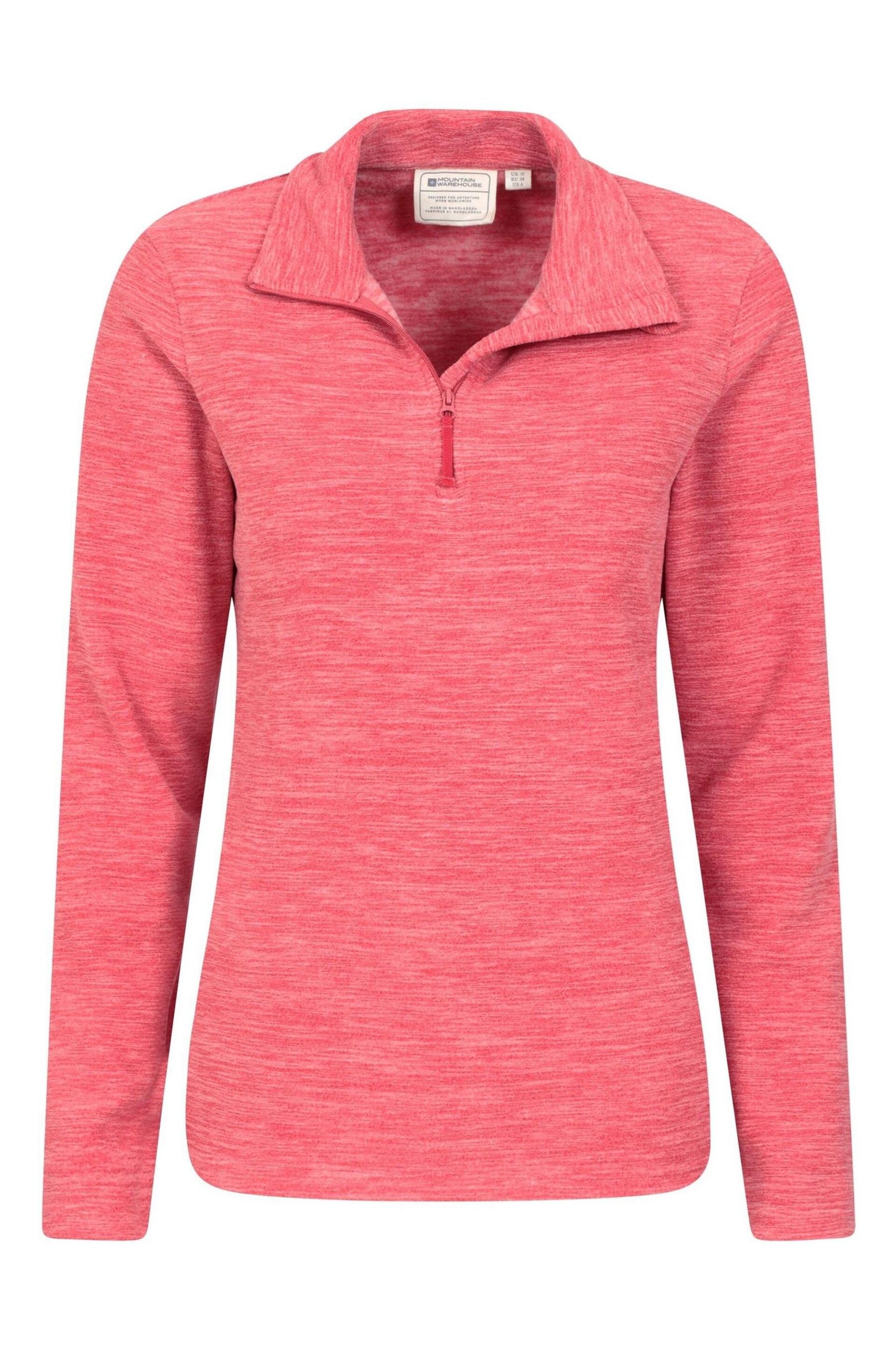 Mountain Warehouse Coral Pink Womens Snowdon Melange Half-Zip Fleece - Image 1 of 3