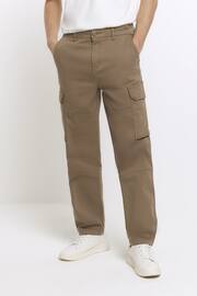 River Island Natural Stone Cargo Trousers - Image 2 of 4
