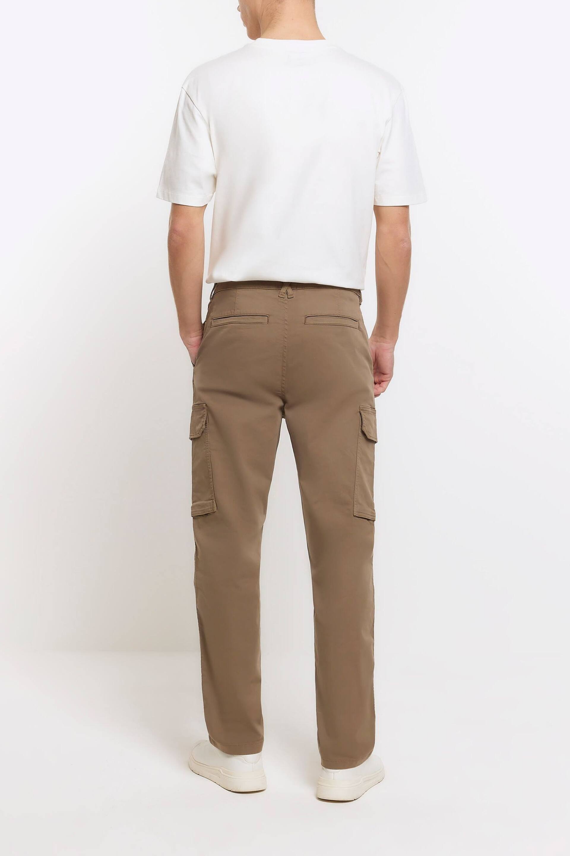 River Island Natural Stone Cargo Trousers - Image 3 of 4