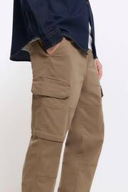 River Island Natural Stone Cargo Trousers - Image 4 of 4