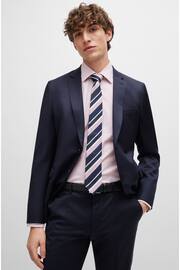 BOSS Pink Slim-Fit Shirt In Printed Stretch-Cotton Dobby - Image 5 of 6