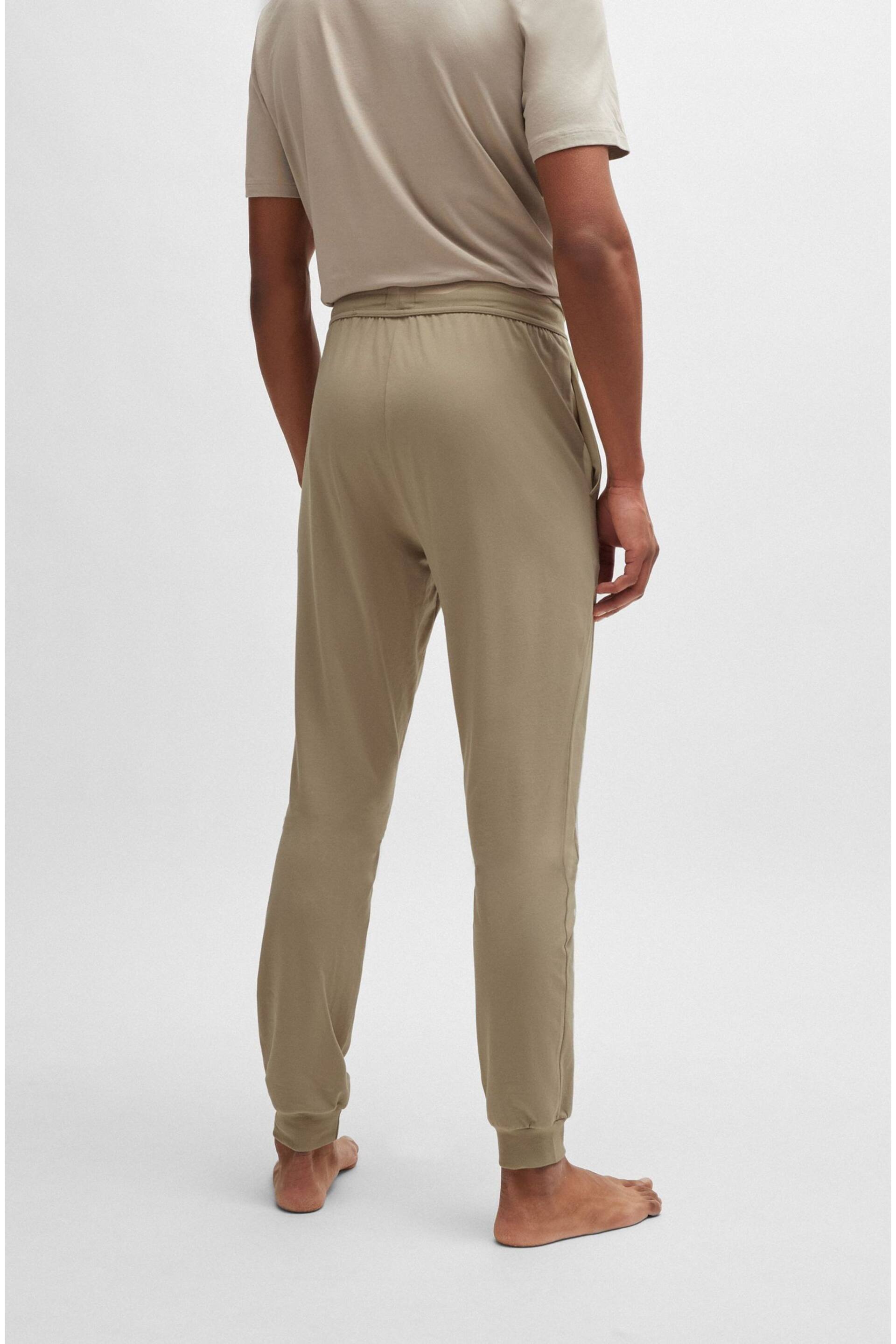 BOSS Beige Embroidered Logo Stretch Cotton Joggers - Image 3 of 5