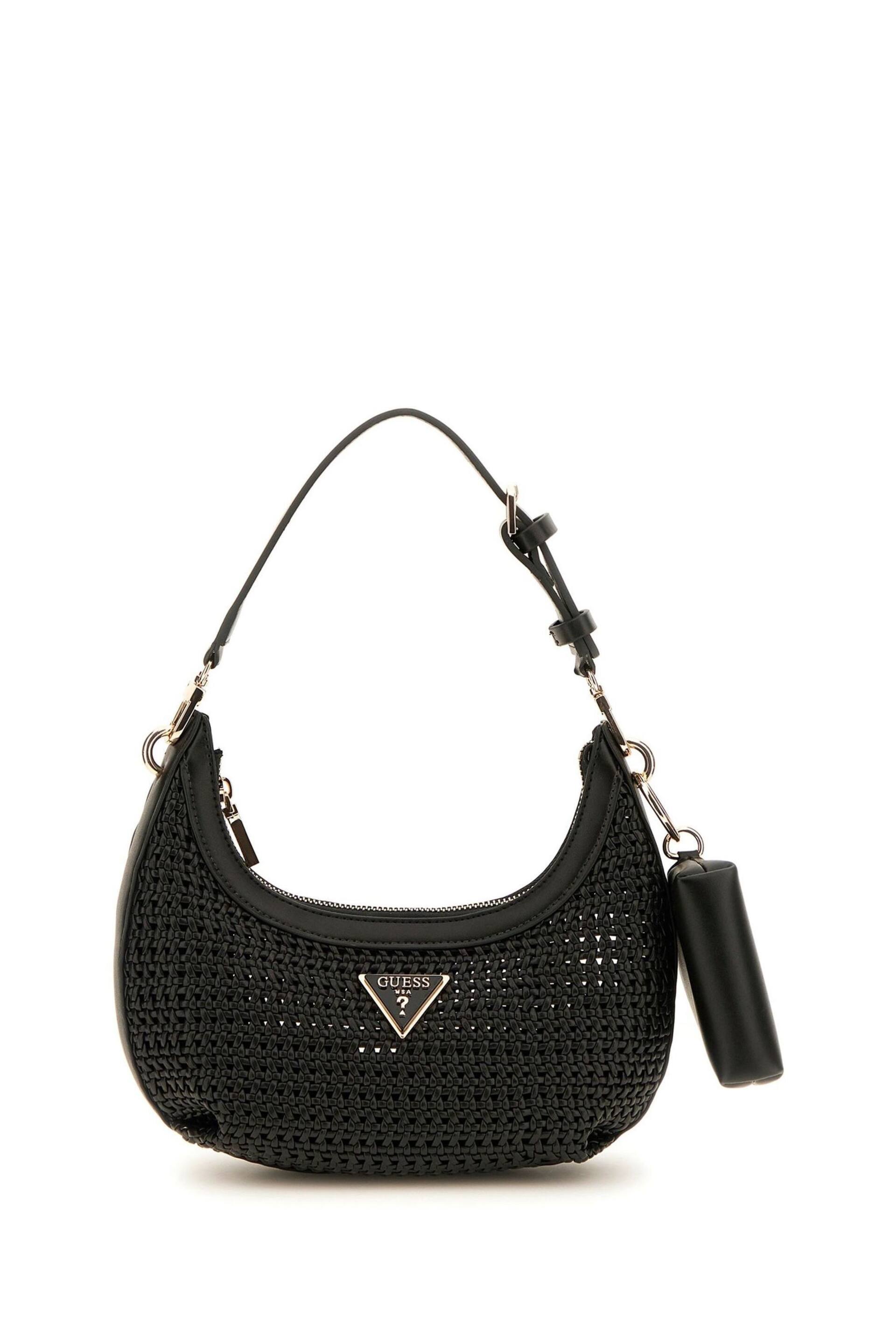 GUESS Black Woven Emelda Crossbody Shoulder Bag - Image 2 of 5