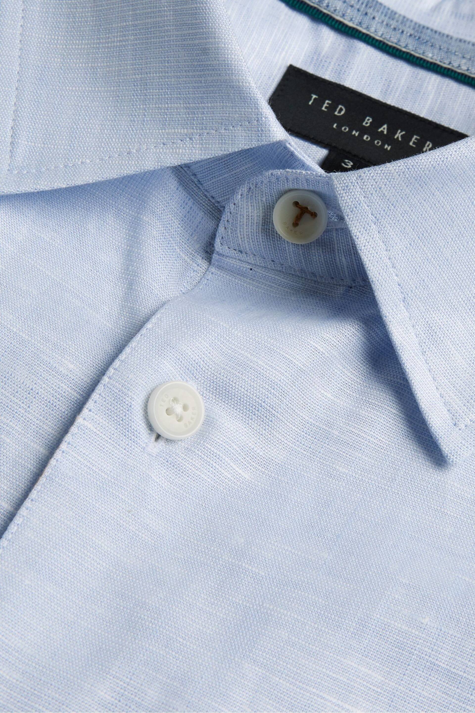 Ted Baker Blue Palomas Linen Shirt - Image 5 of 6