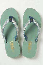 FatFace Green Pentle Flip Flops - Image 2 of 3