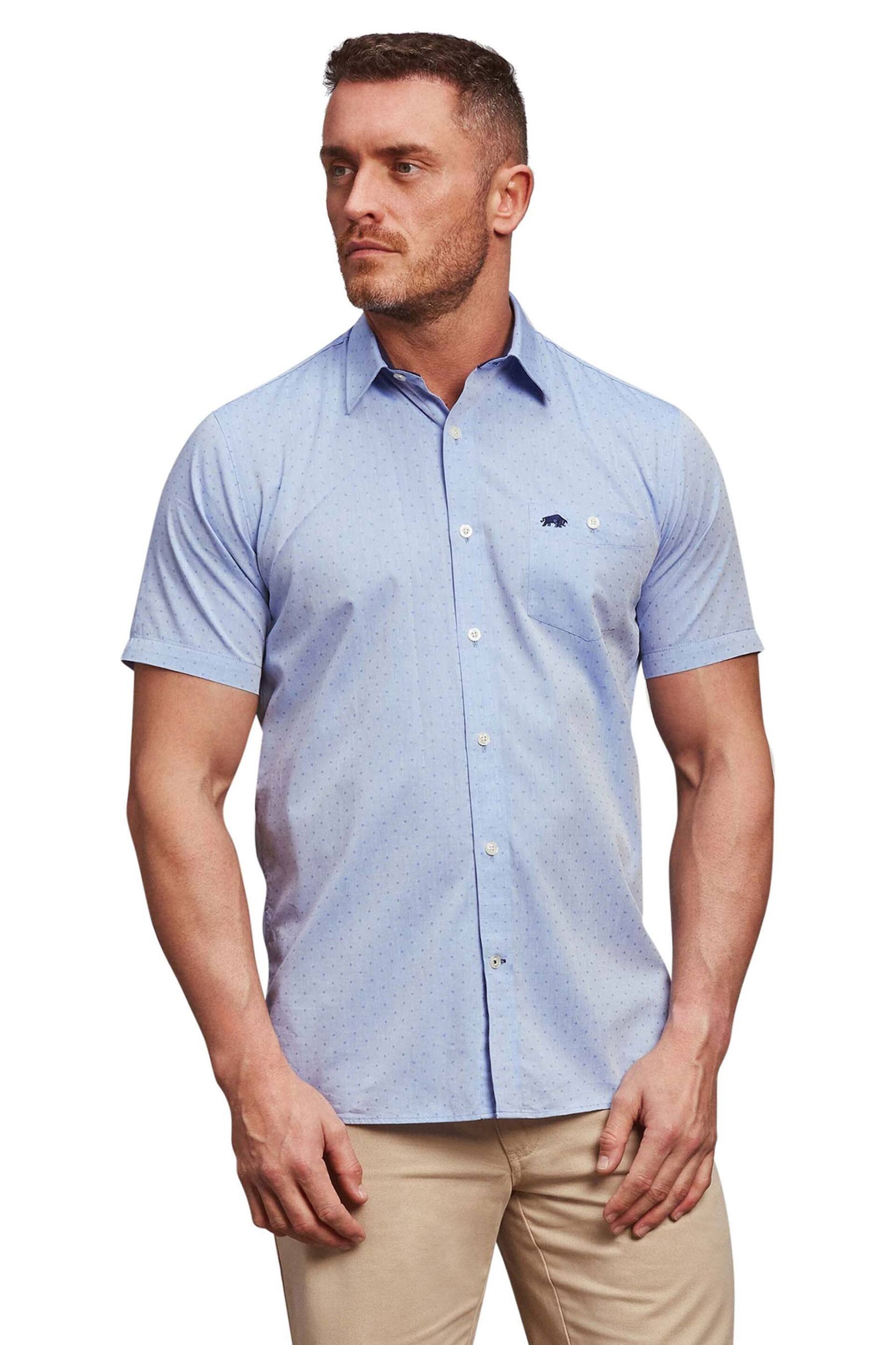 Raging Bull Blue Short Sleeve Dobby Shirt - Image 1 of 3