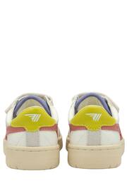 Gola White/Coral Pink/Sulphur Kids Falcon Strap PU Trainers - Image 3 of 4