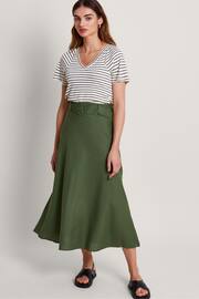 Monsoon Green Belted Midi Skirt - Image 1 of 5