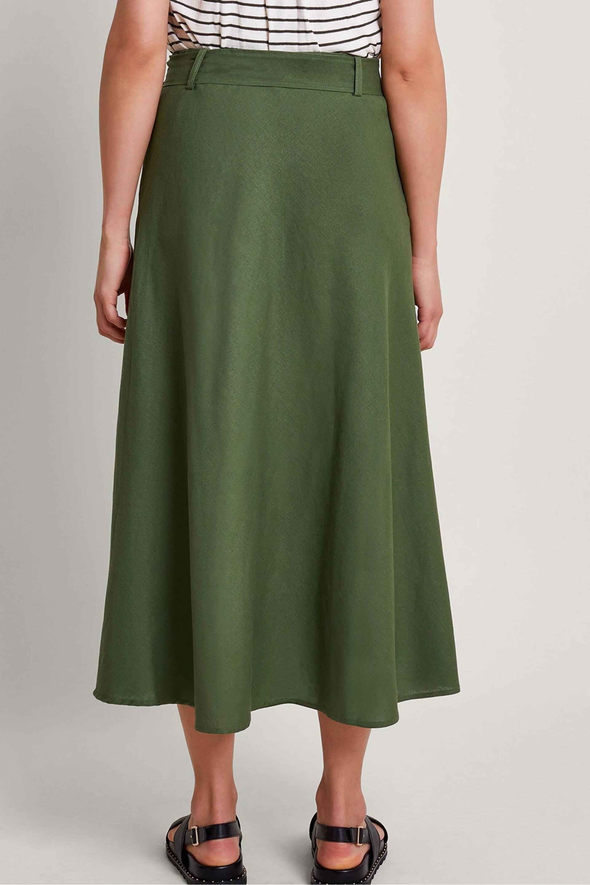 Monsoon Green Belted Midi Skirt - Image 3 of 5