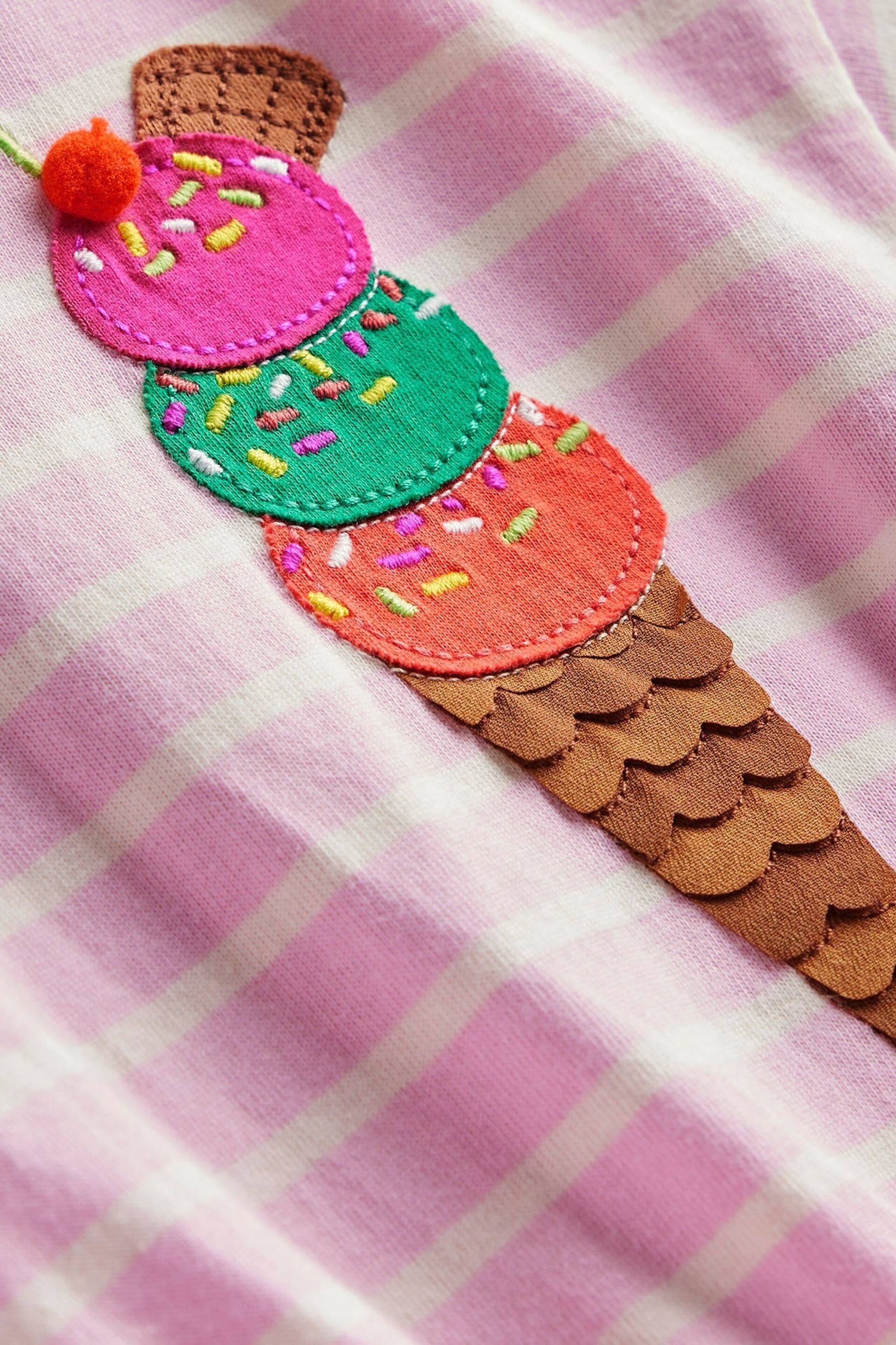 Boden Pink Ice Cream Tie Waist Applique Dress - Image 3 of 3