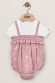 Mamas & Papas Pink Daisy Bodysuit And Shortie Romper Set 2 Piece - Image 1 of 4
