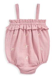 Mamas & Papas Pink Daisy Bodysuit And Shortie Romper Set 2 Piece - Image 2 of 4