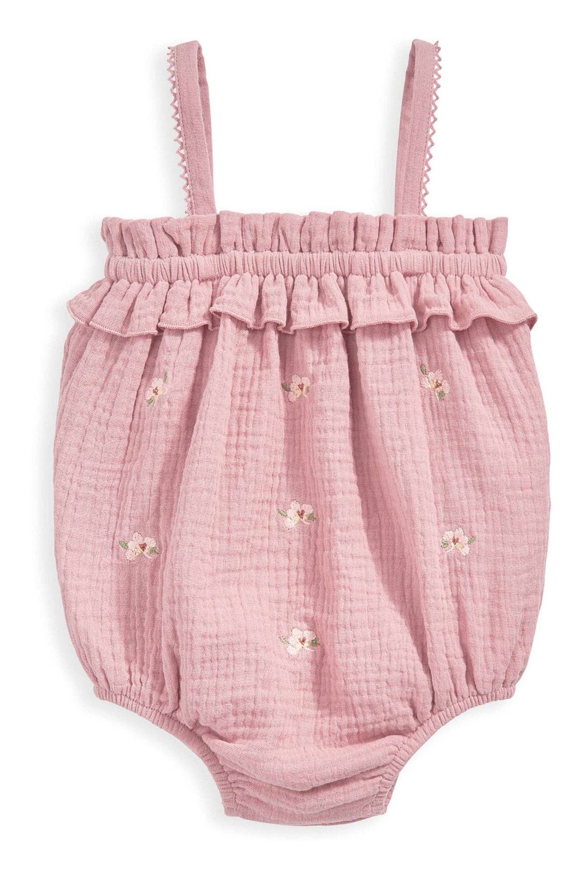 Mamas & Papas Pink Daisy Bodysuit And Shortie Romper Set 2 Piece - Image 2 of 4