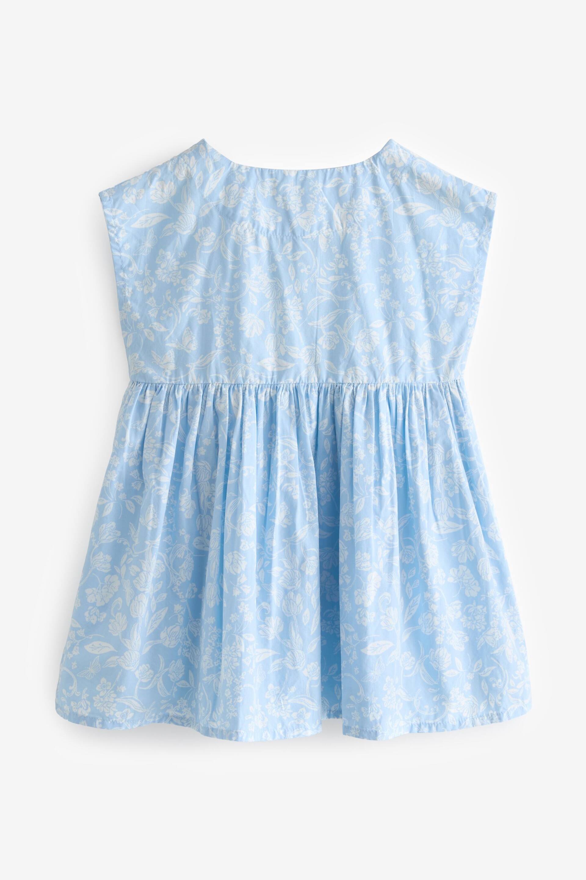 Blue Floral Button Through Summer Dress (3mths-8yrs) - Image 5 of 6