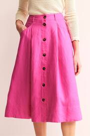 Boden Pink Petra Linen Midi Skirt - Image 4 of 5