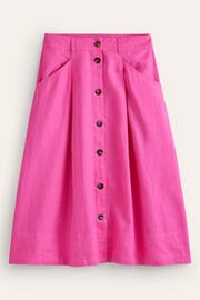 Boden Pink Petra Linen Midi Skirt - Image 5 of 5