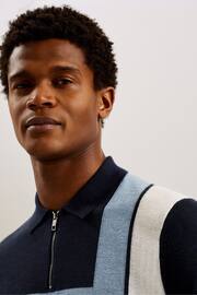 Ted Baker Blue Ambler Colour Block Polo Shirt - Image 2 of 6