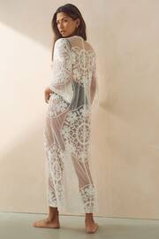 ONLY White Embroidered Maxi Beach Cover-Up Kaftan - Image 2 of 5